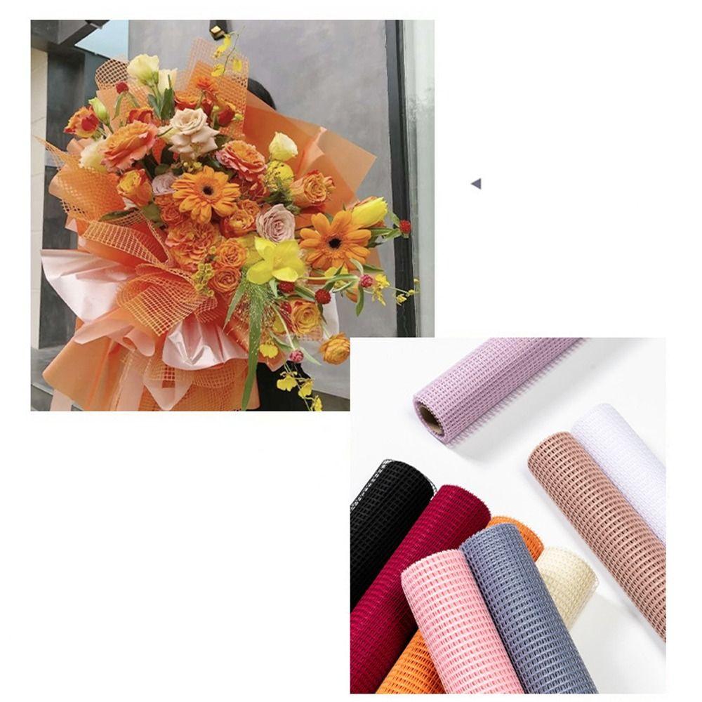50cm Wide Fresh Flower Wrapping Paper Hard Yarn Hollowed Mesh Wrapping Paper DIY Bouquet Wrapping Paper