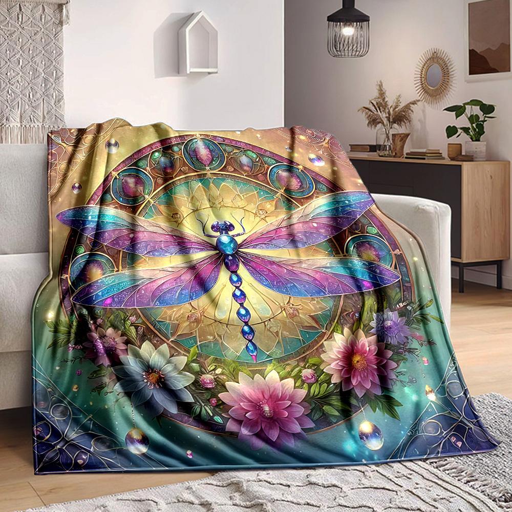 1pc Butterfly Garden Blanket, Lightweight Flannel Throw Blanket For Sofa, Bed, Travel214