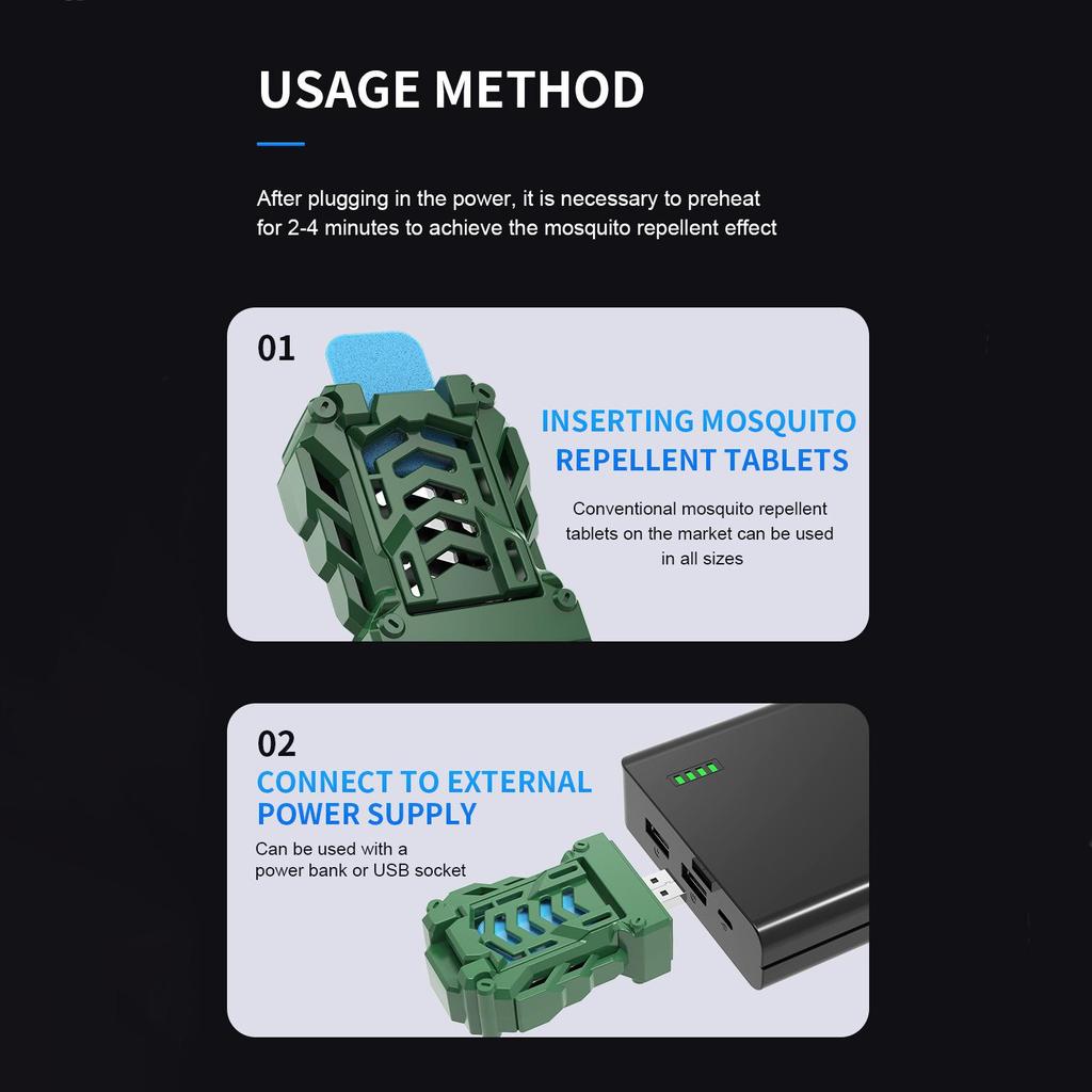 Riscaldatore repellente per zanzare elettrico USB Anti repellente per zanzare Repellente per insetti per viaggiare in campeggio da pesca