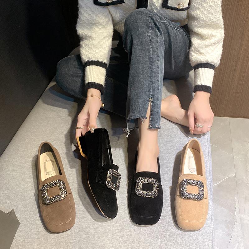 Chaussures à talons élégants pour femmes, nouvelles chaussures à boucle carrée épaisse, bouche profonde, style rétro français, confortables, à tête carrée, Zapatos Mujer