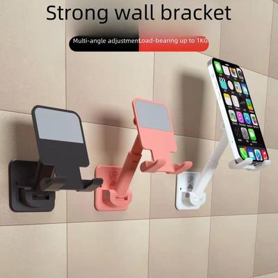 Wall-Mounted Phone & Tablet Holder for Live Streaming - No Drilling Needed, Fits 4-12 Inch Devices, Convenient Support