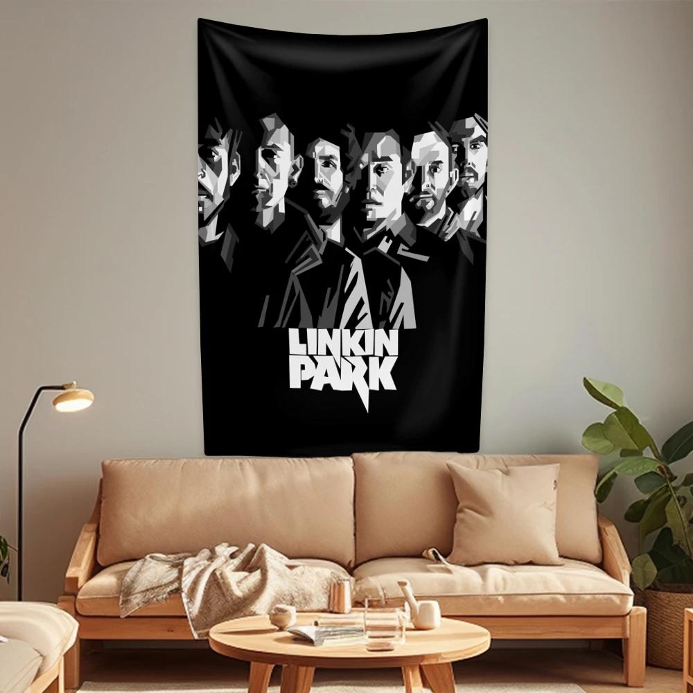 

Гобелен Рок-н-ролл Музыка Linkin Park Рок-группа Домашнее украшение Настенное украшение Спальня Общежитие Фоновая ткань Декор для концерта 74x94cm(29x37in)