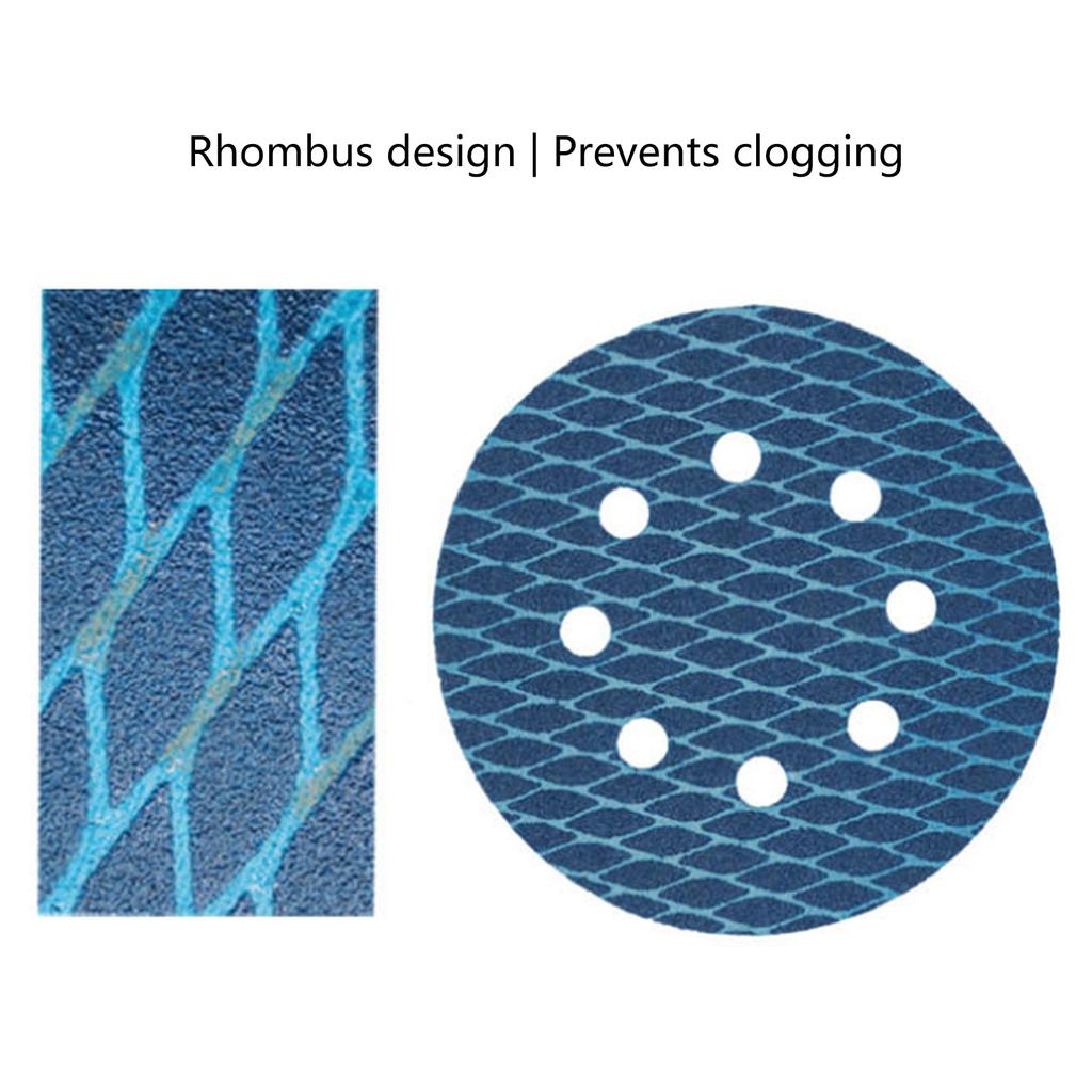 100Pcs/set Orbital Sander Dry Wet Velvet Sandpaper 5inch 8 Hole Sanding Disc Sand Paper Rhombus Sanding Disc Replacement