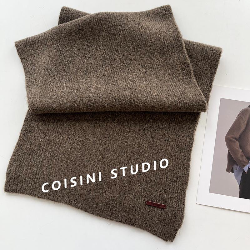 

Japanese Gentle Solid Color Soft Waxy Knitted Scarf for Women Winter New Warm Student Couple Woolen Scarf Trendy 180*35cm