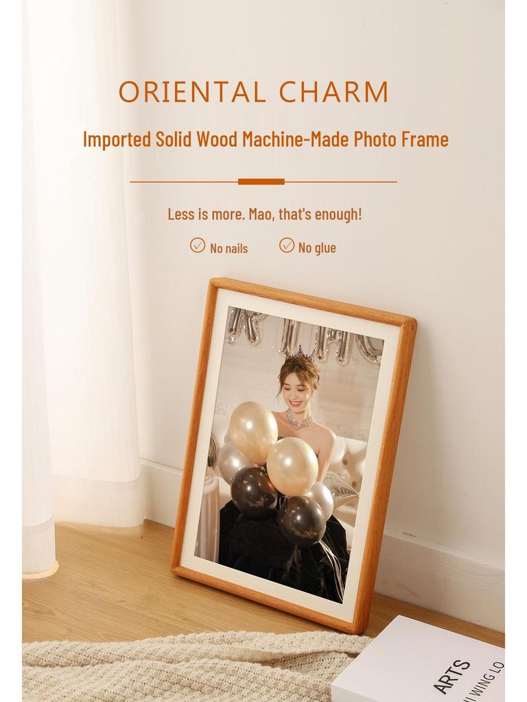 Sydostasiatiskt Teakträ Fotoram med Traditionellt Tapp- och Hålförband - Vintage Stil, Fuktsäker, för Bordsyta eller Väggmontering.