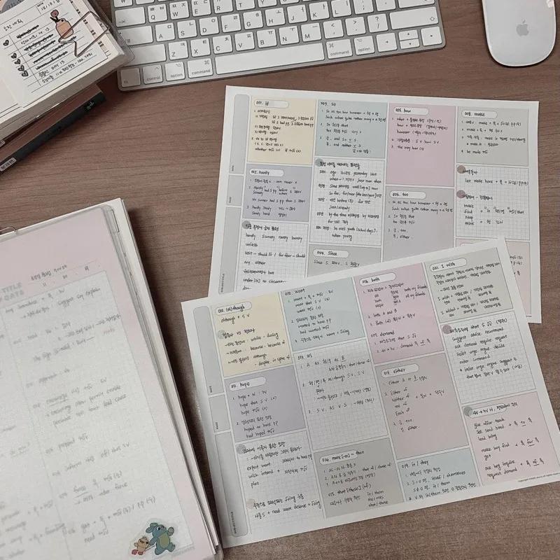 B5 Colored Memo Pad Multifunctional Notebooks 2025 Tearable Notepad Planner Learning Paper School Stationery Supplies 30 Sheet