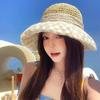 New Summer Women'S Fishing Hat Sun Protection Hat Lace Trim Beach Straw Hat Breathable And Stylish