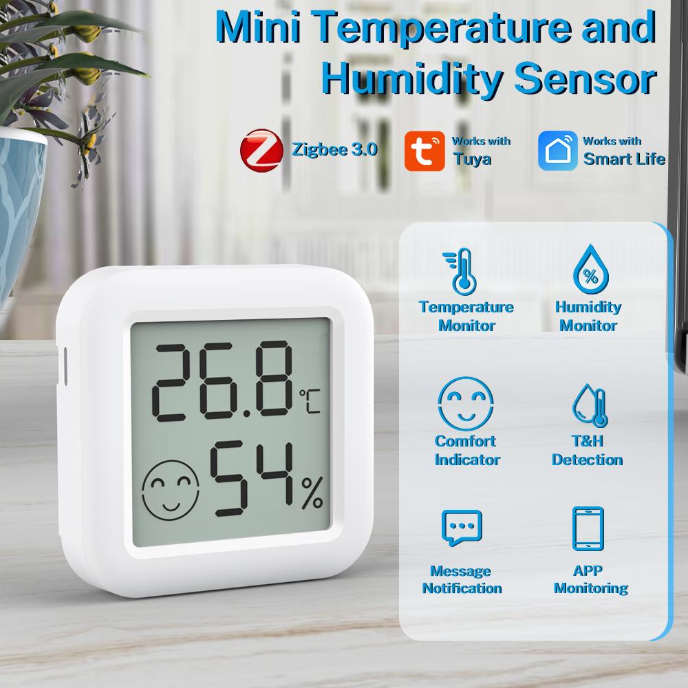 Zigbee 3.0 Smart Tuya Temperature Humidity Sensor APP Remote Control Thermometer For Smart Home Work With Alexa ZHA Zigbee2Mqtt