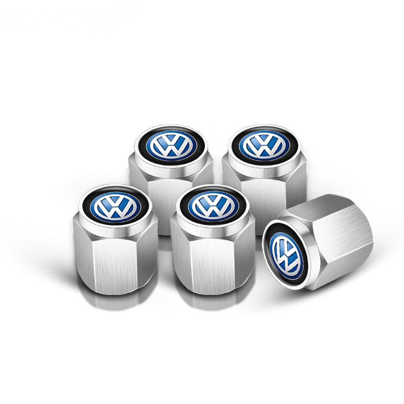 5PCS Car Aluminum Wheel Tire Valve Dust Caps Cover For Volkswagen VW GTI R Rline Golf 7 Golf 6 Polo Jetta Caddy Passat B5 Lavida zw8