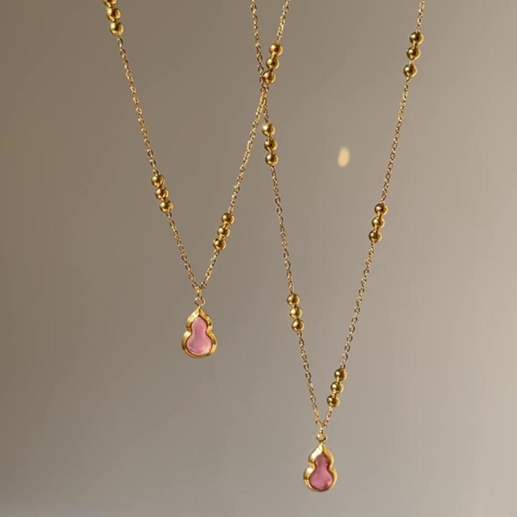 Fashion Stainless Steel Pink Shell Pendant Chic Necklace 2025 High Quality Arrivals Zircon for Women