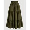 Bohemian A- Line Skirt Long Dress Bohemian A Word Flowy Layered Half-Length Skirts