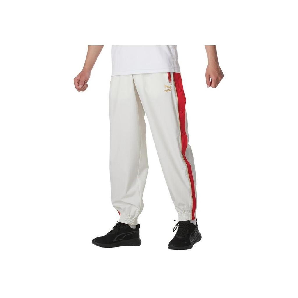 Puma Colorblock Bequeme Atmungsaktive Retro Sportliche Freizeit-Hose Unisex-Hose Weiß 629232-65