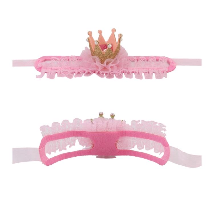 

Cartoon Pet Crown for Pet Puppy Birthday Pet Lace Collar Neck Wrap for Birthday Photo Props 1