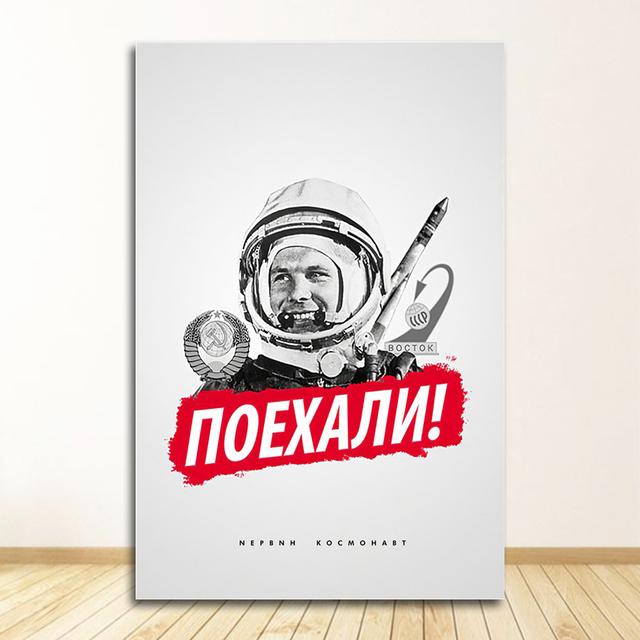 Canvas Painting Decorative Home Decor Quadro Space Heroes Yuri Gagarin Posters And Prints Wall Pictures For Living Room Vintage