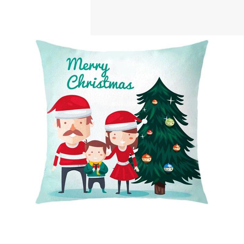 Luxurious 18'' Xmas Cotton Pillow Case Linen Cushion Cover For Merry Christmas Home Decoration