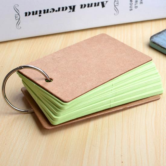 DIY Portable Flashcards: Blank Cards with Ring for Handwritten Memorization