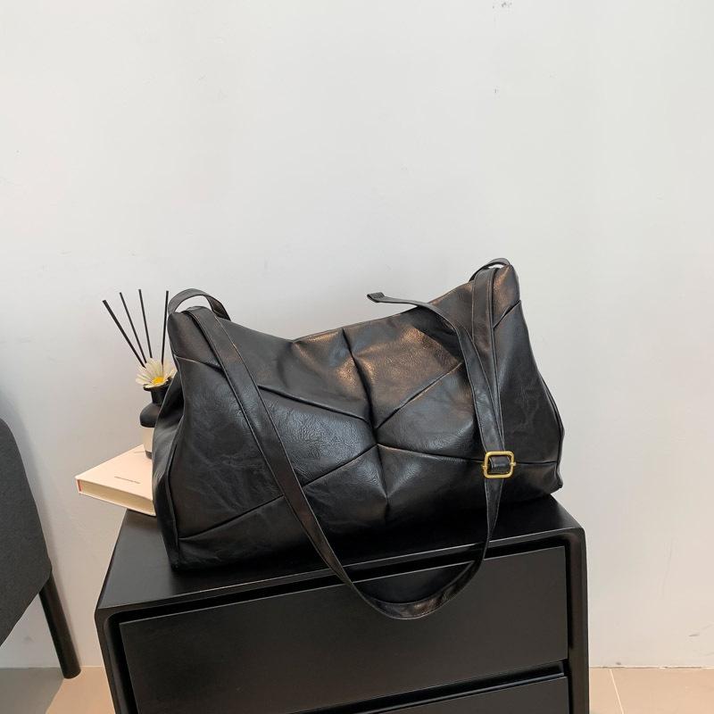 

Сумка через плечо из натуральной кожи и ткани для женщин, большая вместимость, повседневная французская сумка