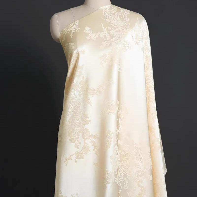 100x150cm Acetate Satin Jacquard Fabric Dress Shirt Silky Glossy for Apparel Sewing Craft Home Decoration Pillow Cushion