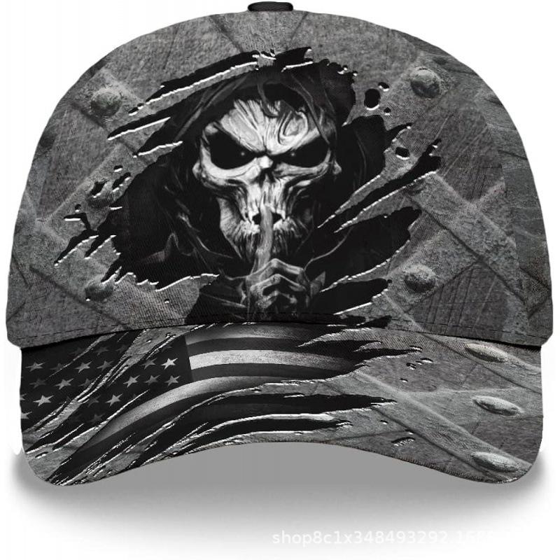 Casquette de baseball à imprimé D POD crâne casquette rétro européenne et américaine personnalisée chapeau de soleil