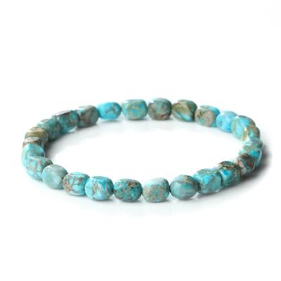 Natuursteen Vierkante Kralen Armband, Kristallen Vierkante Armband, Hand Touwtje