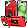 For iPhone 15 Case Camshield Kickstand TPU+PC Anti-Slip Phone Cover