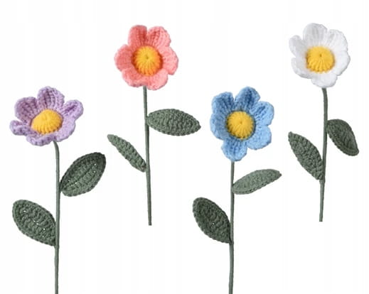 Knitted flower, a charming fabric decoration, 30x7 cm