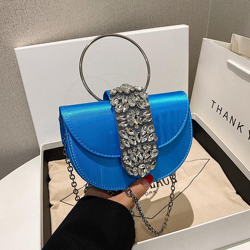 

Temperament Diamond Вечірня сумка Нова корейська жіноча ланцюжок Handheld Ins Універсальні сумки на одне плече через плече Клатч для вечірок