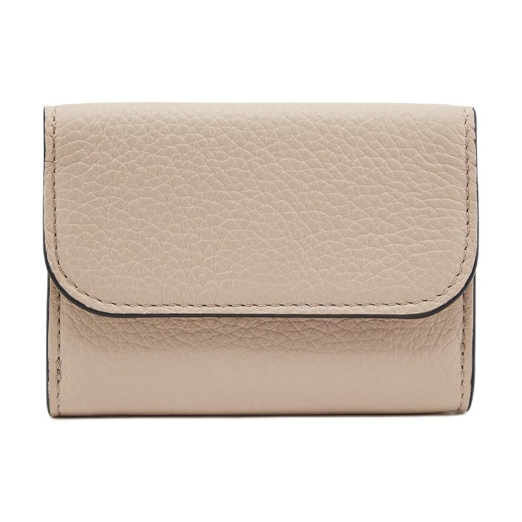 Chloe Alphabet Metal Ring Mini Wallet Women Wallet Gray Pink CHC21-WP719F57-6J5