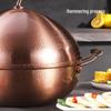 Yoshida Sho Hammered Stainless Steel Divided Hot Pot (Antique Bronze, 28cm)