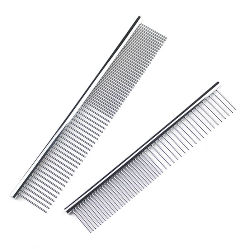 Hot Stainless Steel Pet Comb Long Teeth Comb for Dogs & Cats Pet Hair Comb for Home Grooming Kit Removes Knots Mats & Tangles