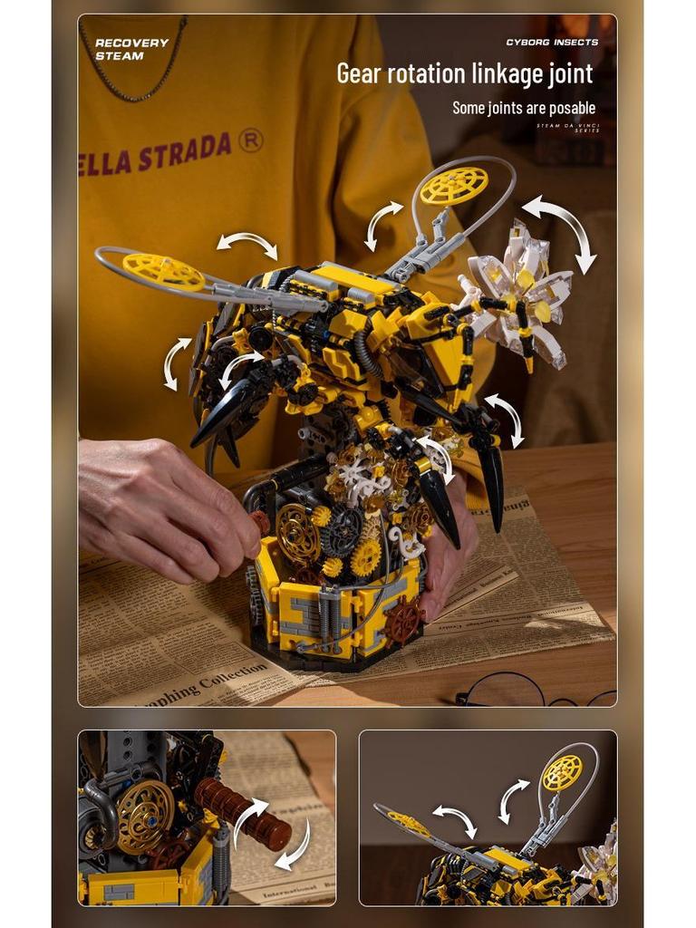 Mechanical Punk Insect Building Blocks Toy (Model JD011-15) - Grasshopper, Beetle, Mantis, Scorpion Assembly Set, Free Shipping