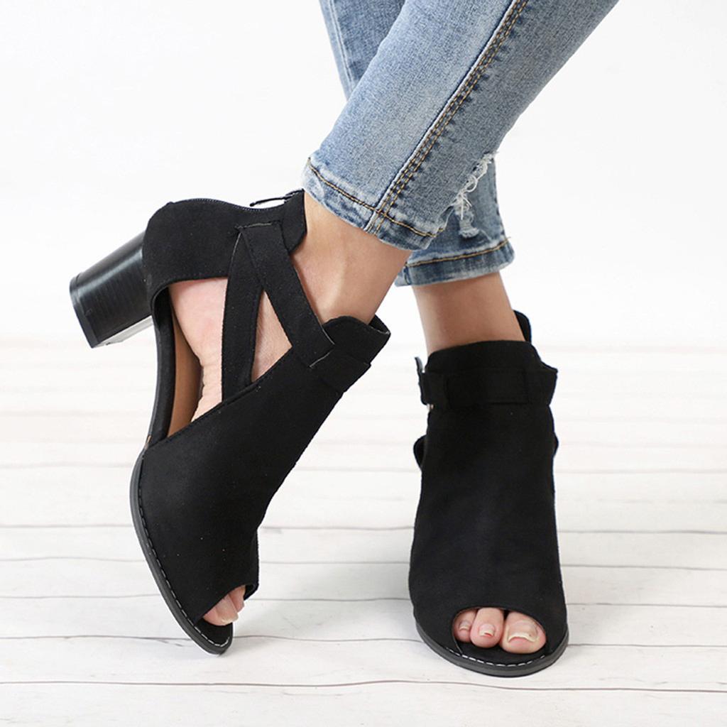 Jaro Léto Dámské Sandály Módní Boty s Rybí Tlamou a Výřezy