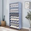 10-Tier Shoe Organizer Cabinet with 80cm Height, Gray Blue Finish, Multi-Layer Shoe Shelf for Entryway, Hallway, Closet Storage