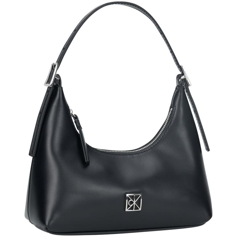 Calvin Klein Metallic Monogram Leather Shoulder Bag Medium Women bags Space-Black 4F3263G-UB1