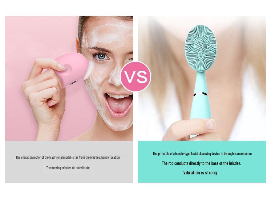 Silicone Waterproof Electric Facial Cleansing Brush for Women