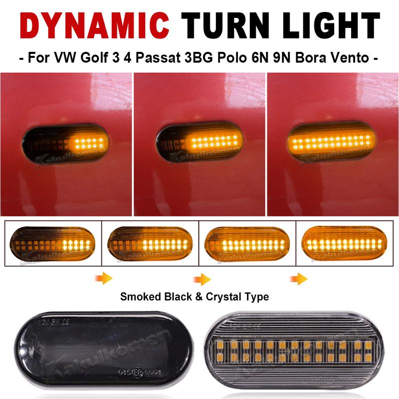 Led Dynamic Side Marker Turn Signal Light For Volkswagen VW Bora Golf 3 4 Passat 3BG Polo SB6 SEAT Ibiza Leon For Skoda For Ford