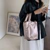 Elegant Bucket Bag Large Capacity Women's Tote Bags Ins Soft Leather Handbag  Outdoor
