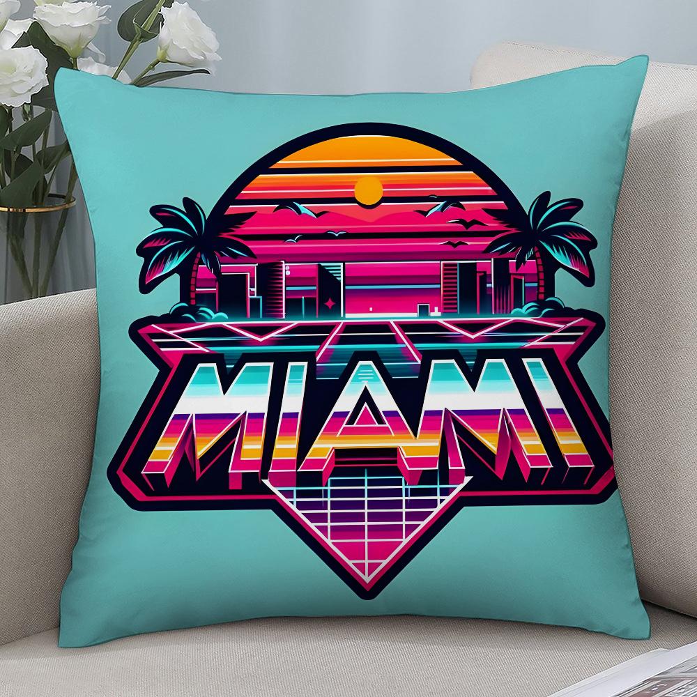 Federa per Cuscino Film M-Miami Vice Stampa 3D Fibra di Poliestere 40*40 Cm Copricuscino Decorativo per Divano di Casa Regalo per Festival