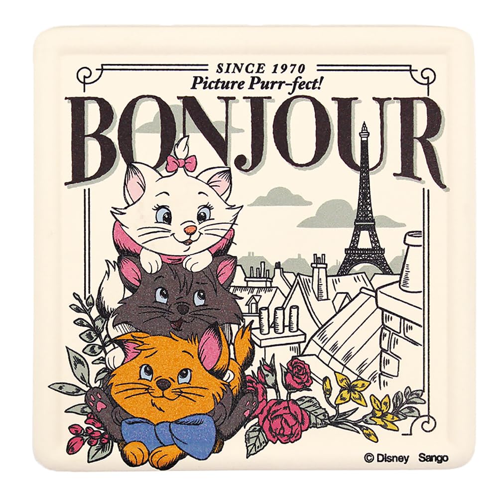 

Disney Marie Absorbent Coaster Miscellaneous Made in Fashion Kit Coaster, Approx. 9cm, Museum, Goods, Japan, 3324-055 бежевый