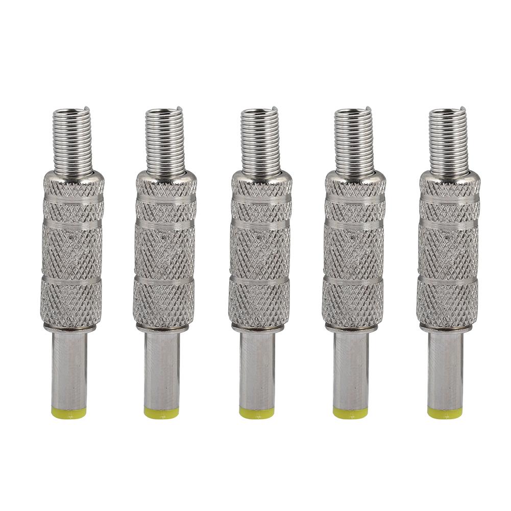 

5 Pcs 5.5x2.5mm DC Male Power Metal Plug Connector Jack Adapter