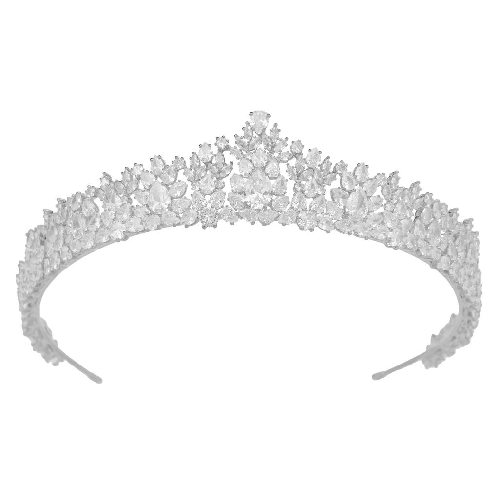 New Elegant Charm Bridal Crown Headpiece Korean Diamond Crown Wedding Hair Accessories