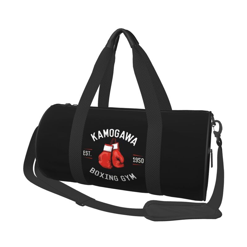 

Kamogawa Boxing Gym Print Round Travel Duffel Bags for Men Women Foldable Sport Gym Yoga Bag with Shoe Compartment Wet Pocket
