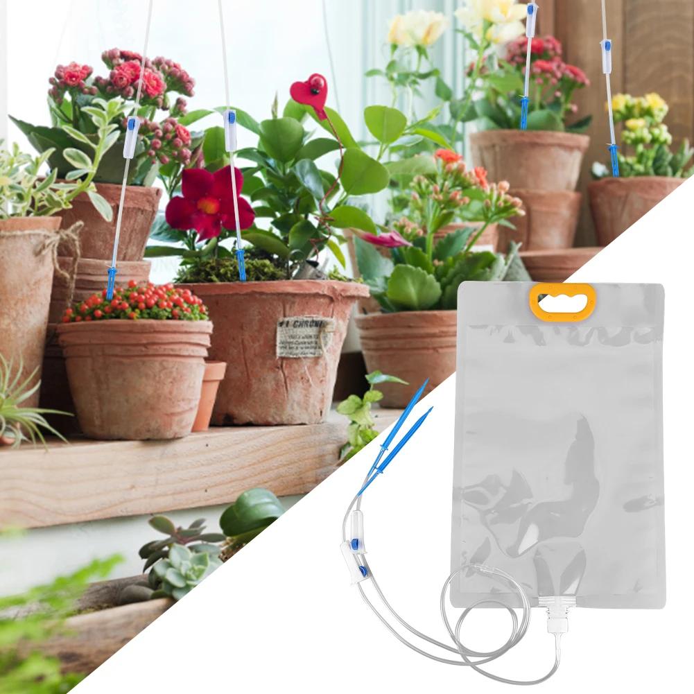 3.5L Automatic Watering Dripper Infusion Bag Adjustable Plant Drip Irrigation System Home Garden Self Watering Planter Water Bag