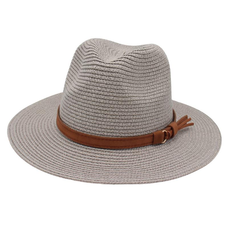 European And American Top Hat Yellow Belt Accessories Jazz Panama Straw Hat Fedora Hat Panama Hat Fedora