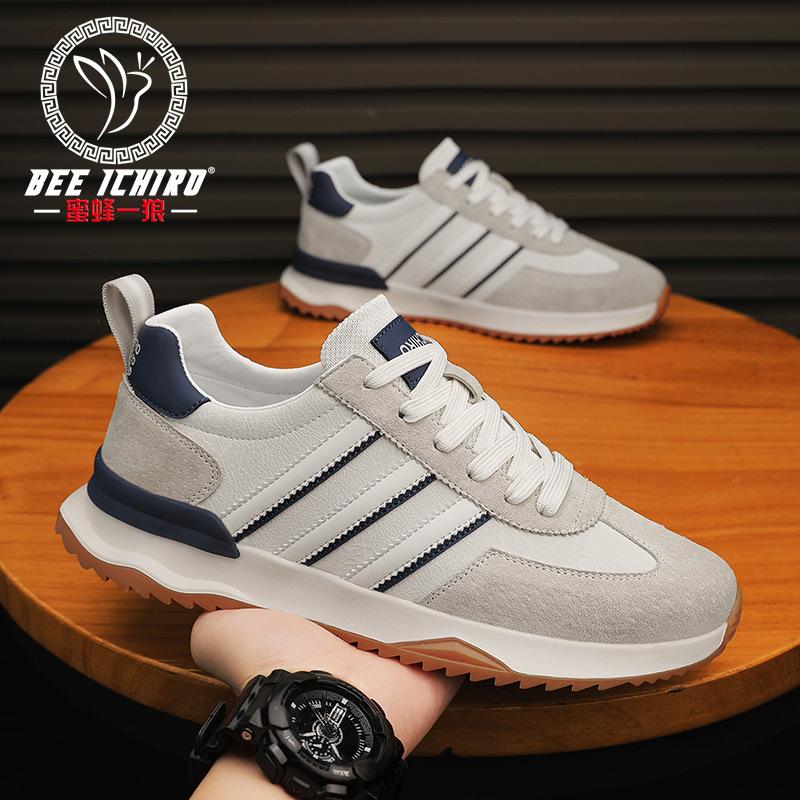 

Men s Shoes Spring and Summer New Leather Fashion Blue Trend Low Top Casual Shoes 38