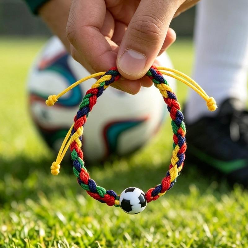 2026 New Football Colored Woven Bracelets Athlete Commemorative Bracelets Celebratory Small Gift