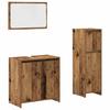 3 Piece Bathroom Furniture Set Rustic Wood Look Engineered Wood