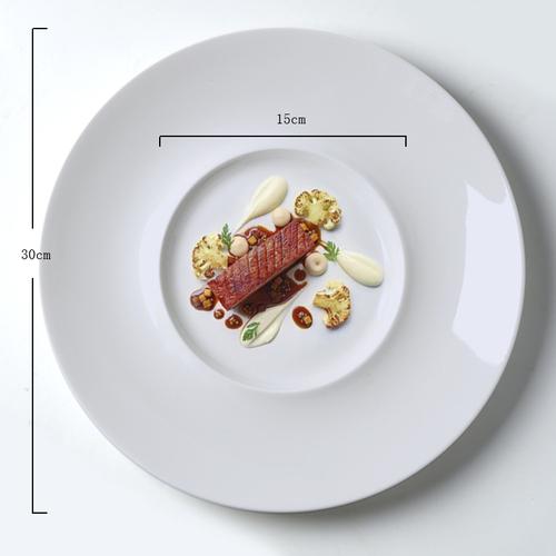 

Круглая керамическая обеденная тарелка Креативный декор для еды в ресторане Десертная тарелка Семейный ужин Барбекю Тарелка для стейка Посуда
