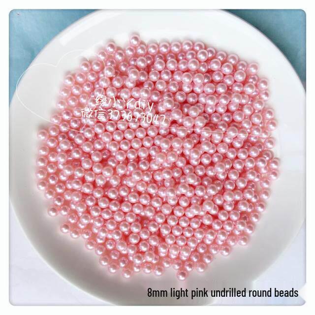 8mm High Brightness Holeless Round Faux Pearl Beads for Flower Bouquet Decoration