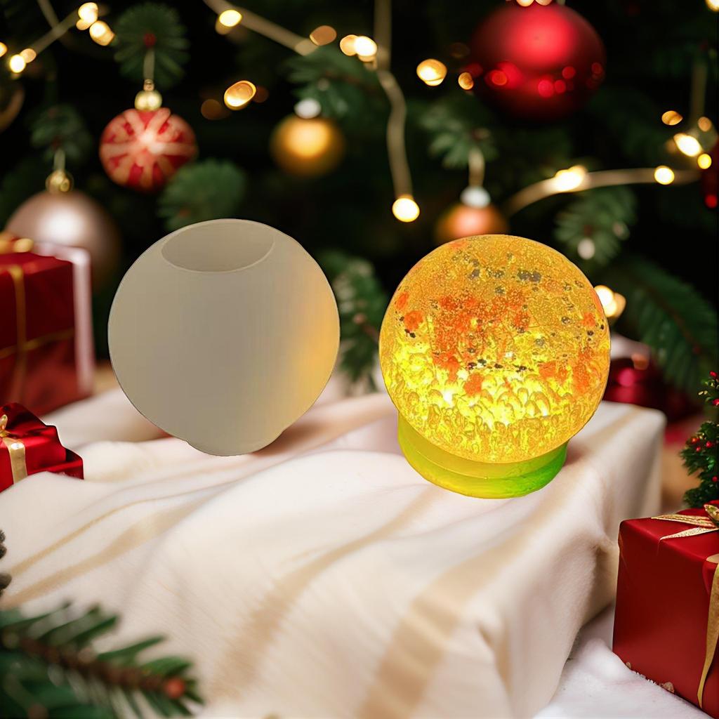 Stampo Grande Sfera Rotonda per Colata in Resina Fai da Te Pianeta da Scrivania Specimen Fiore Secco Stampo in Silicone